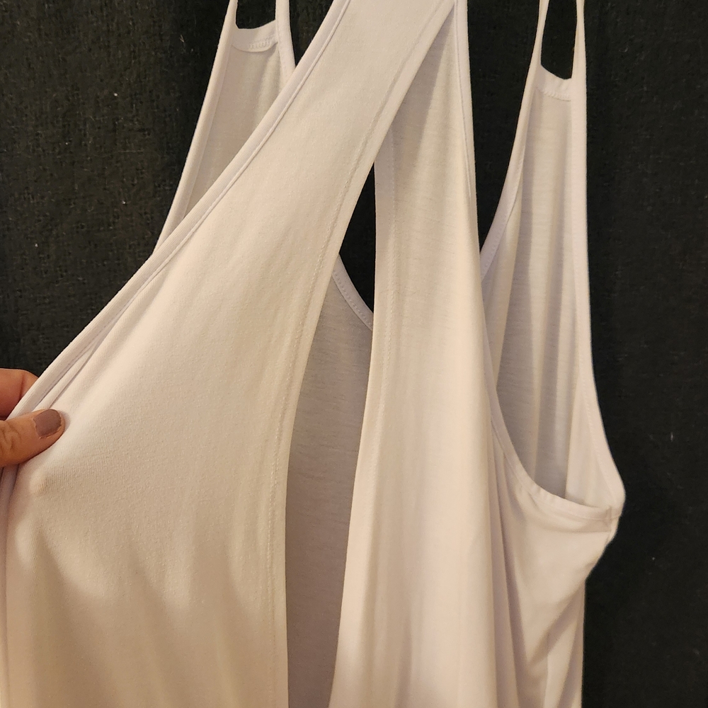 Swimsuit Elegant White Backless Swimsuit Cover.